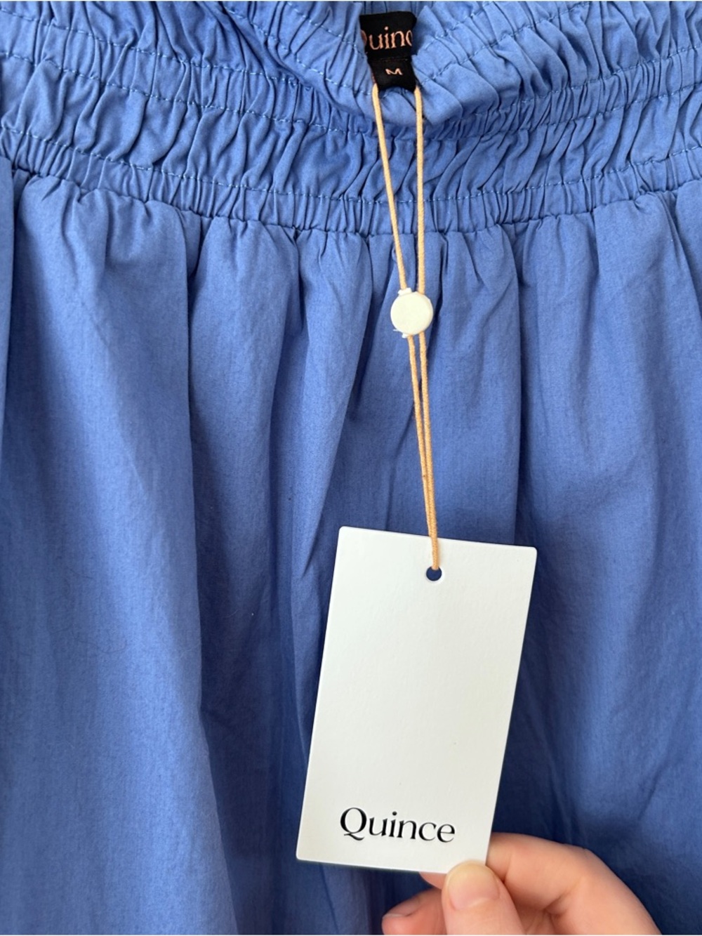Quince Blue 100% Organic Cotton Poplin Tiered Maxi Skirt - Picture 5 of 5